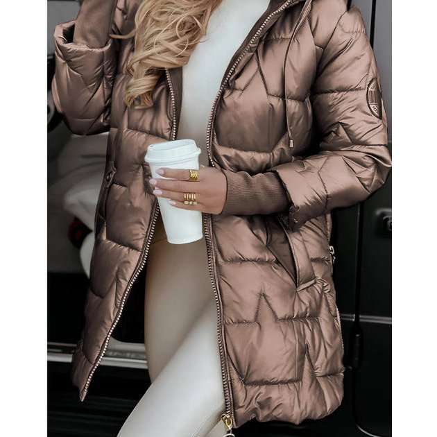 Hooded cotton jacket with three zippers