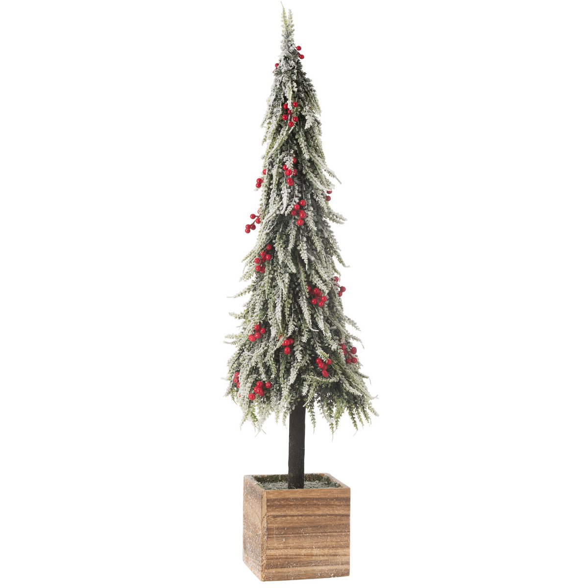 J-Line decoratie kerstboom Sneeuw - kunststof - groen/rood - XL - LED