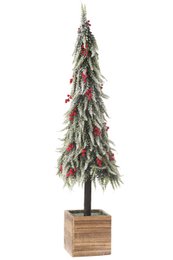 Decorazione albero di Natale J-Line Neve - plastica - verde/rosso - XL - LED
