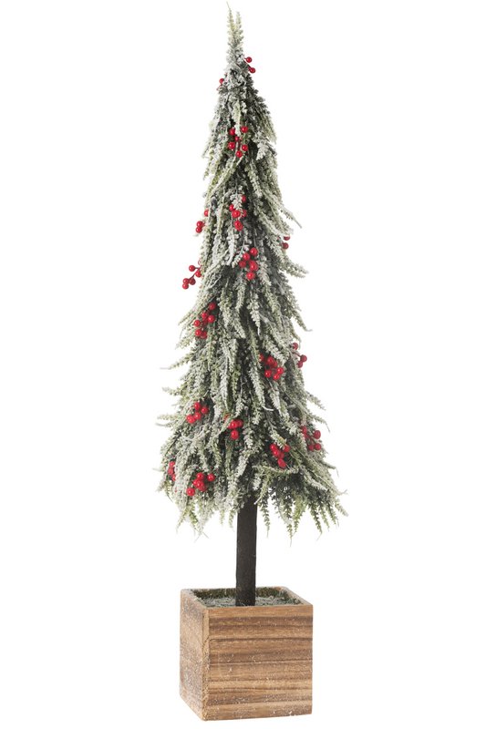 Decorazione albero di Natale J-Line Neve - plastica - verde/rosso - XL - LED