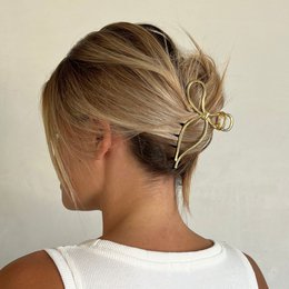 Bow hair clip | Hair clip large | Golden hair clip | Trend hair clip | Silver hair clip