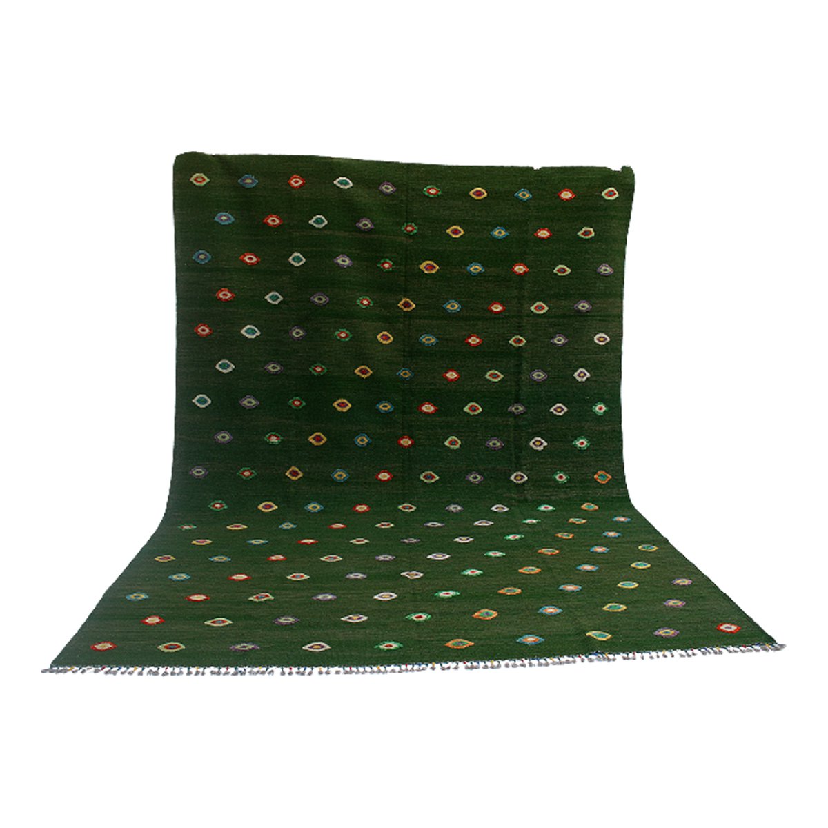 Soumak Turtle groen Kelim vloerkleed