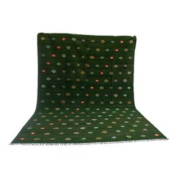 Soumak Turtle groen Kelim vloerkleed