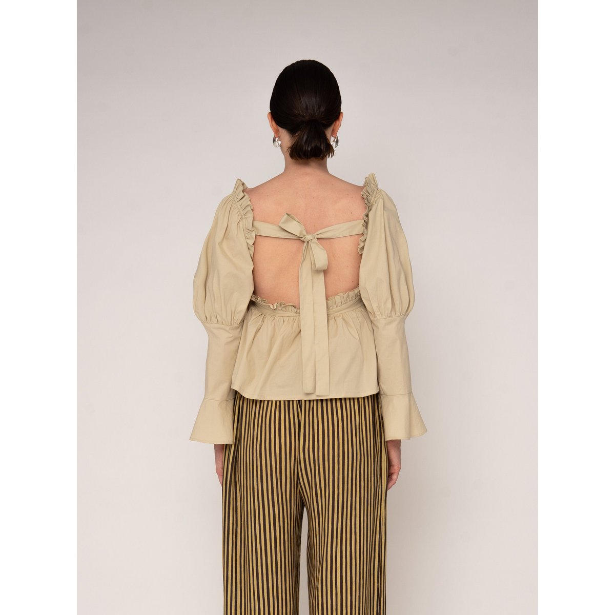 Chambre Beige Ruffle Blouse