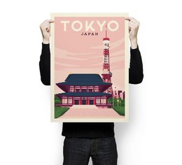 Affiche Tokyo Vintage | Poster Ville Tokyo Japon