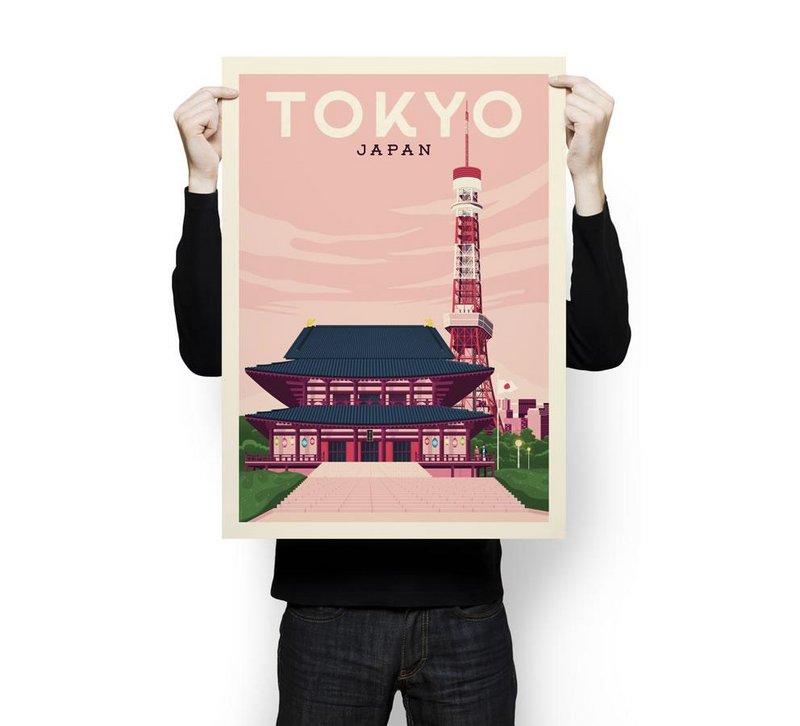 Affiche Tokyo Vintage | Poster Ville Tokyo Japon