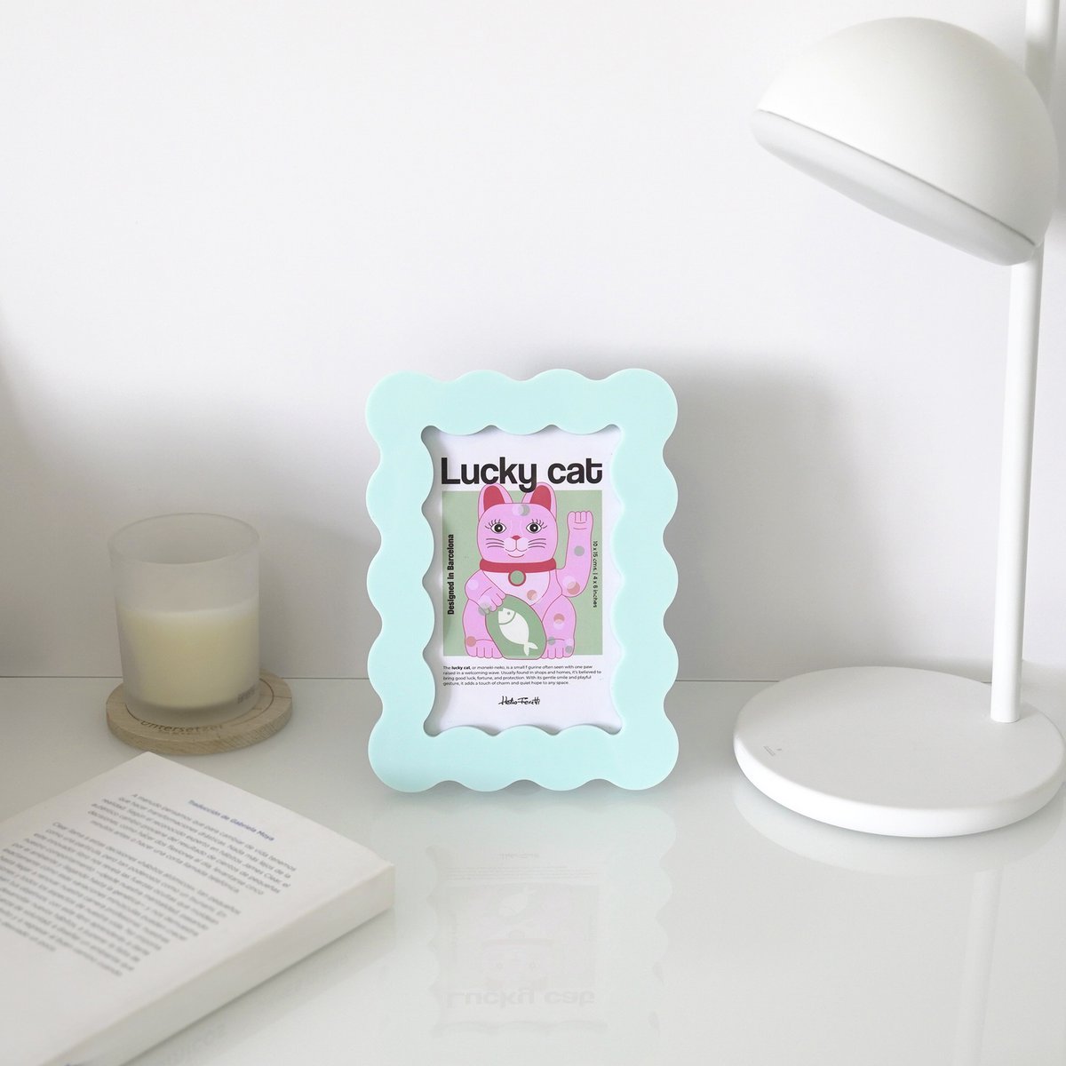 LIGHT BLUE ACRYLIC PETAL PHOTO FRAME (L) HF