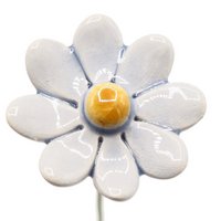 Gänseblümchenblume Keramik klein hellblau 3,5 cm