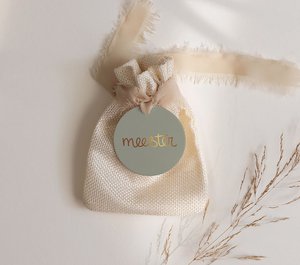 Cadeaulabel | Met goudfolie | Meester