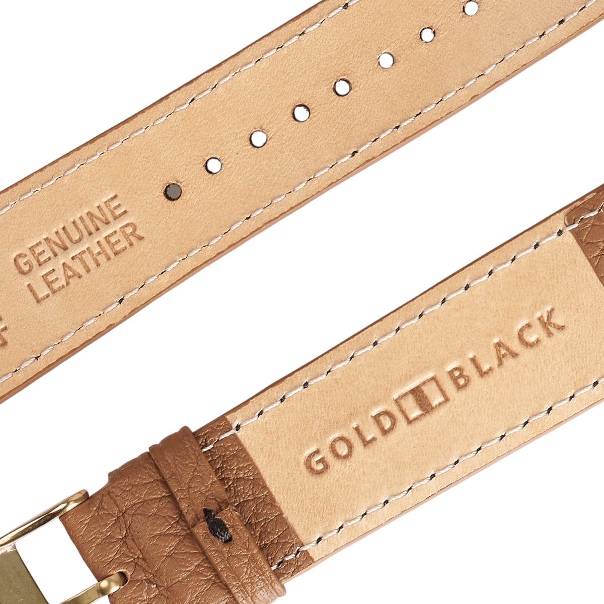 Apple Watch Armband Nappa braun (Adapter gold)