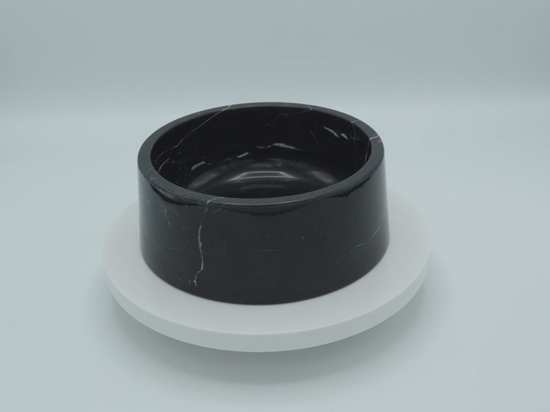 Marmor mad- og drikkeskål | Nero Marquina