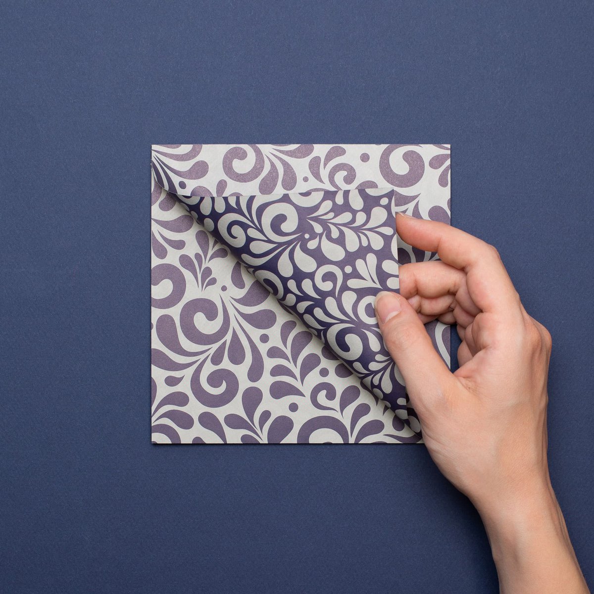 Hessisches Origami Papier "Bembel" zum Weihnachtsdeko Basteln - Zweiseitiges Bastelpapier in Grau und Blau aus Recyclingpapier