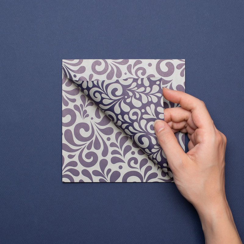 Hessisches Origami Papier "Bembel" zum Weihnachtsdeko Basteln - Zweiseitiges Bastelpapier in Grau und Blau aus Recyclingpapier