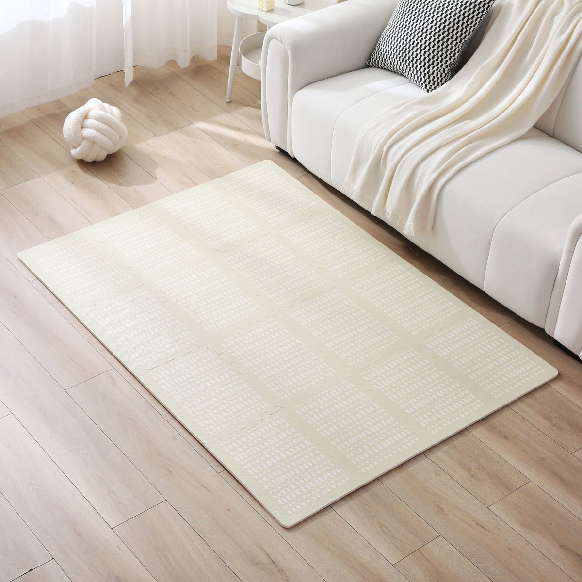 Hakuna Matte XL Puzzle Legemåtte - Hygge, Beige (1,7 x 1,2 m)