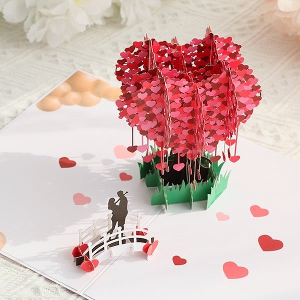 Carte pop-up 3D Love Tree pour la Saint-Valentin