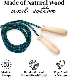 Skipping Rope with Wooden Handle Cotton Rope 230 cm