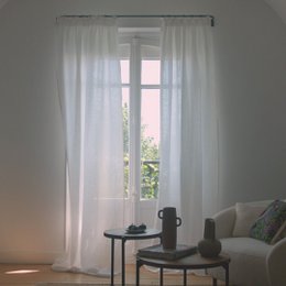 CARLINA pure white gathered curtain