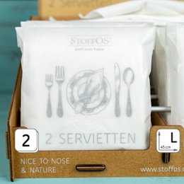 Stof servietter hvid organisk med en knaphul "læbe florche håndklæder"
