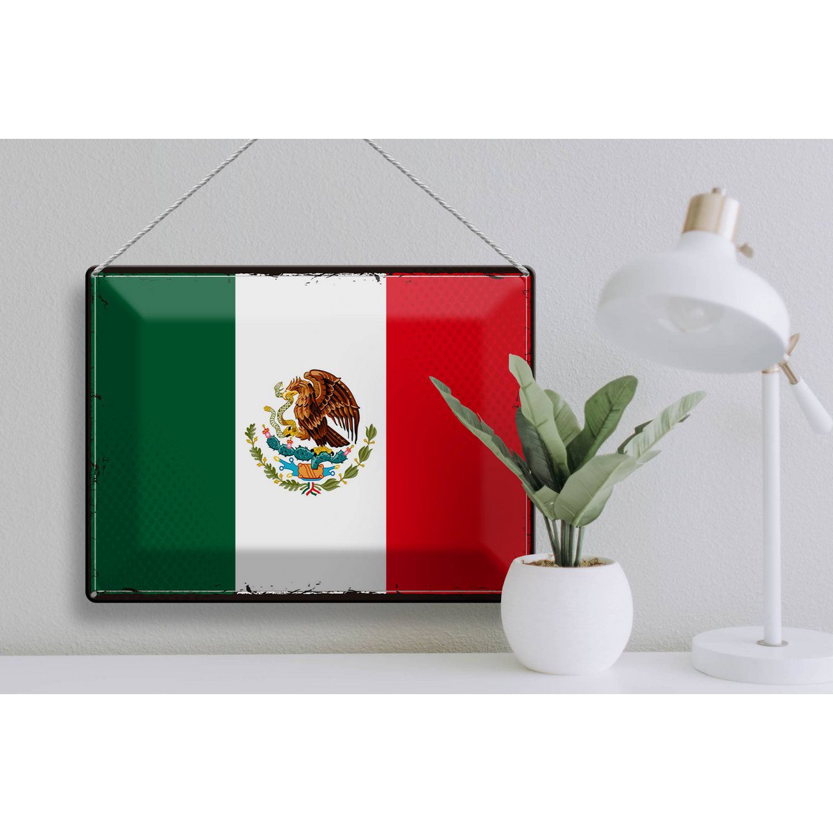 Tin Sign Flag Mexico 40x30cm Retro Flag of Mexico