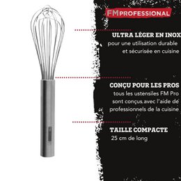 Stainless steel kitchen and pastry whisk 25 cm FM Professional