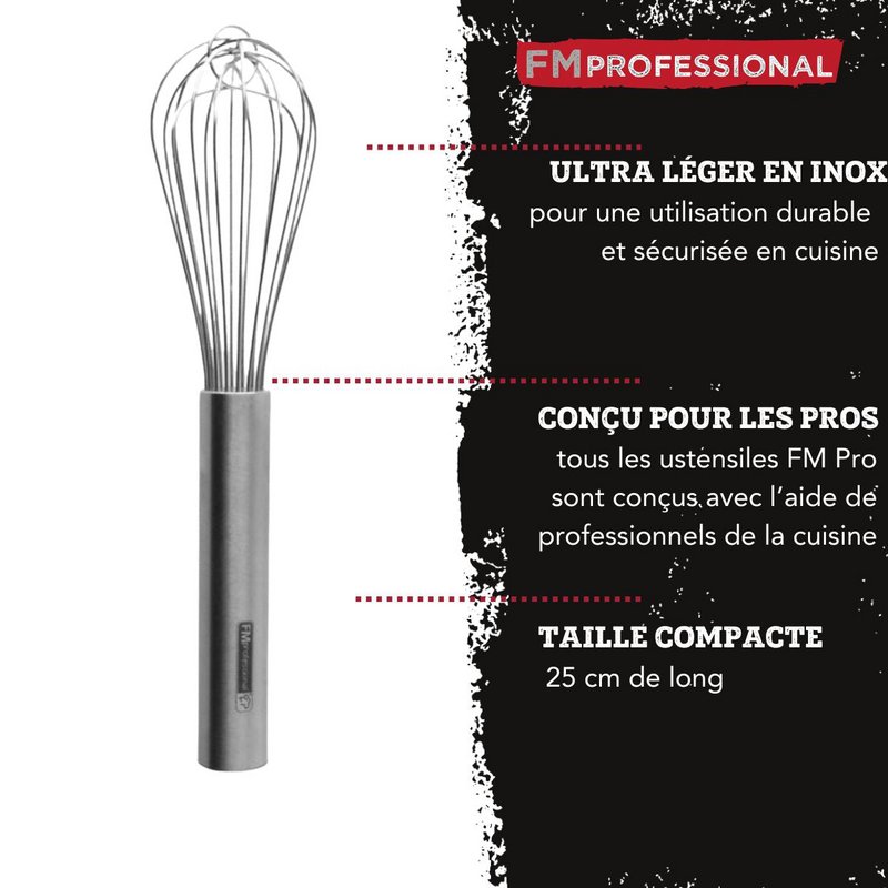 Stainless steel kitchen and pastry whisk 25 cm FM Professional
