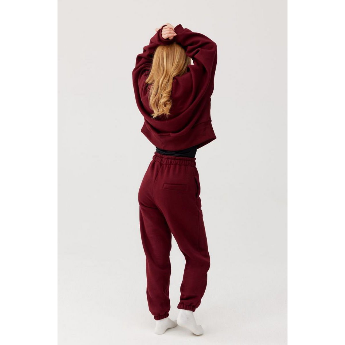 ROSA Sweatshirt – Baumwolle – Burgunderrot