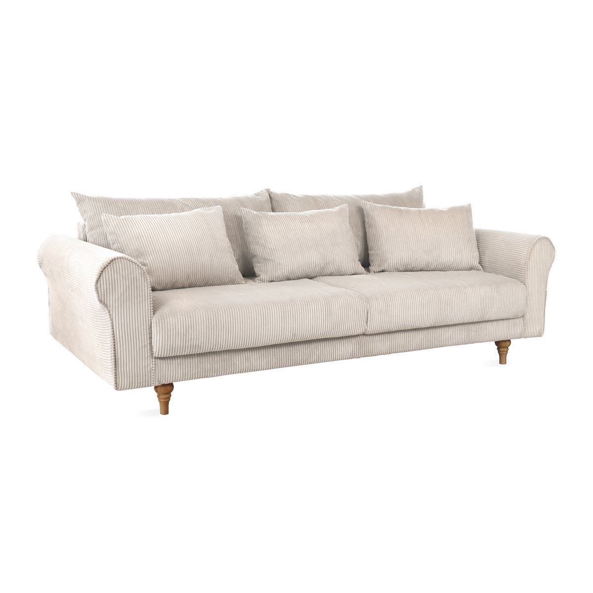 ASTRID 4-seater sofa/sofa bed Corduroy Cream removable & washable covers