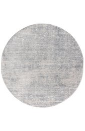 Kurzflor-Teppich Silber rund 120 cm, Teppich für Wohnzimmer, superweicher moderner Kurzflor-Teppich