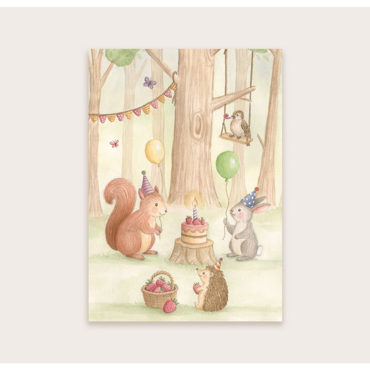 Postkartenparty im Wald