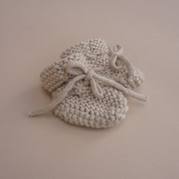 Gebreide Baby Slofjes | Baby Booties | Chunky Baby Booties | Beige