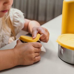 Sæt med 3 frugter og snackbakker i rustfrit stål