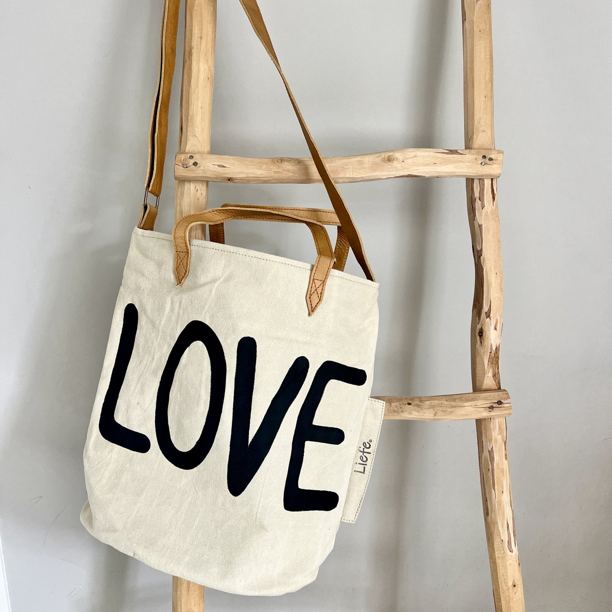 BucketBag LOVE  (vintage light canvas) NEW
