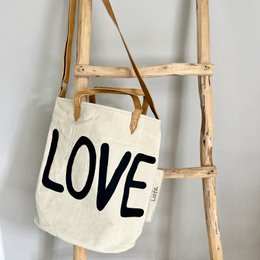 BucketBag LOVE  (vintage light canvas) NEW