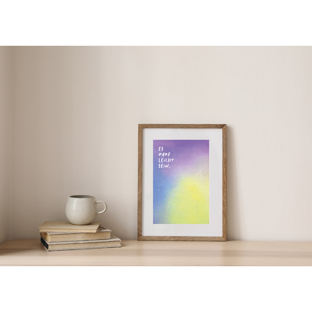 Obraz artystyczny „To może być łatwe”. – Wzór gradientowy, 21×30 cm, papier makulaturowy