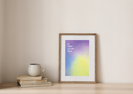 Obraz artystyczny „To może być łatwe”. – Wzór gradientowy, 21×30 cm, papier makulaturowy