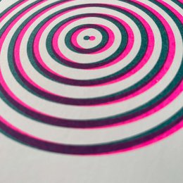Riso Postkarte Blur Pink/Teal, Risographie, DIN A6