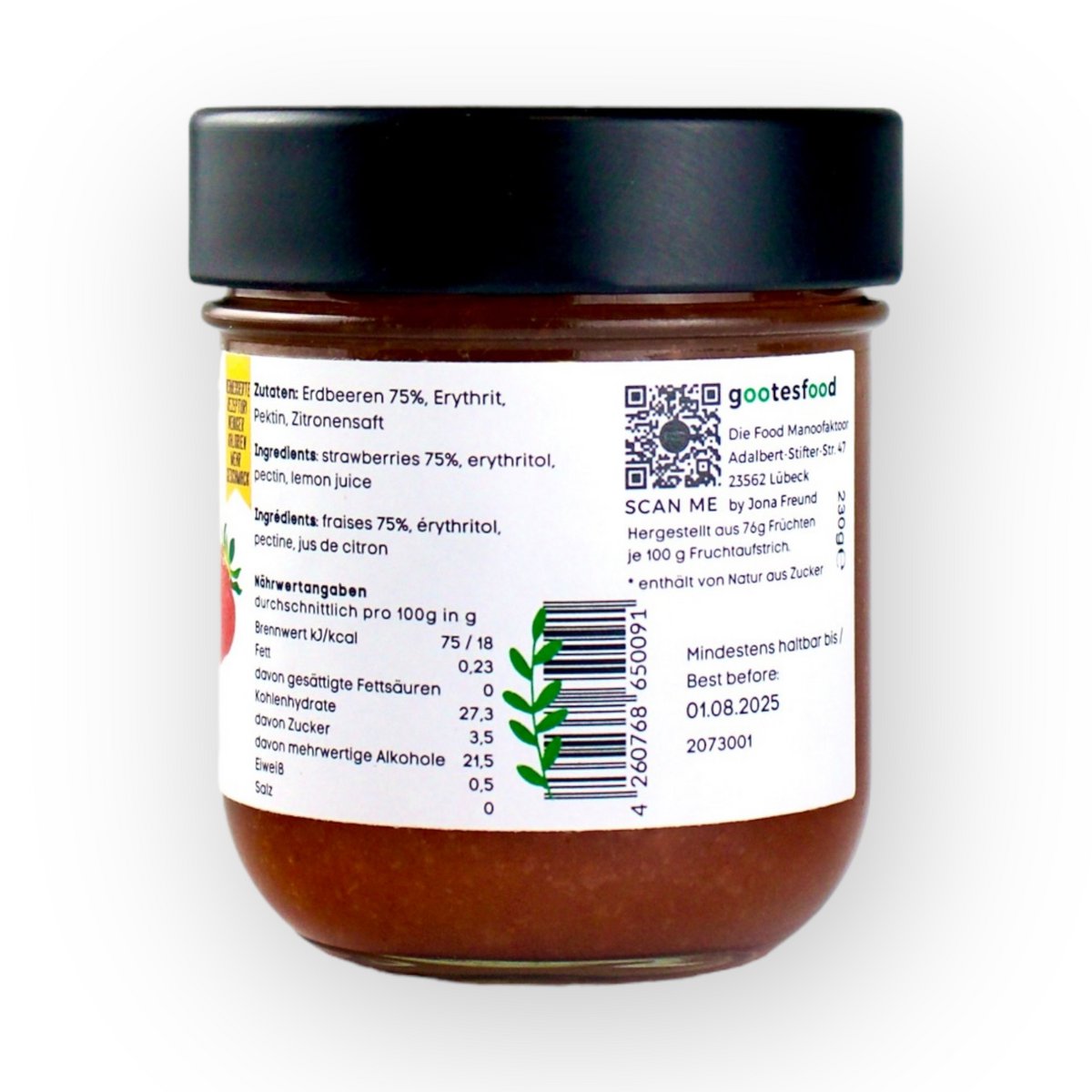 Fruit spread SUGAR-FREE strawberry 76% fruit