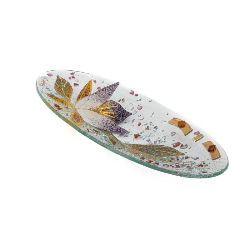 Frasco de empatata en vidrio Murano, favorita de la idea de regalo, decoración de oro floral