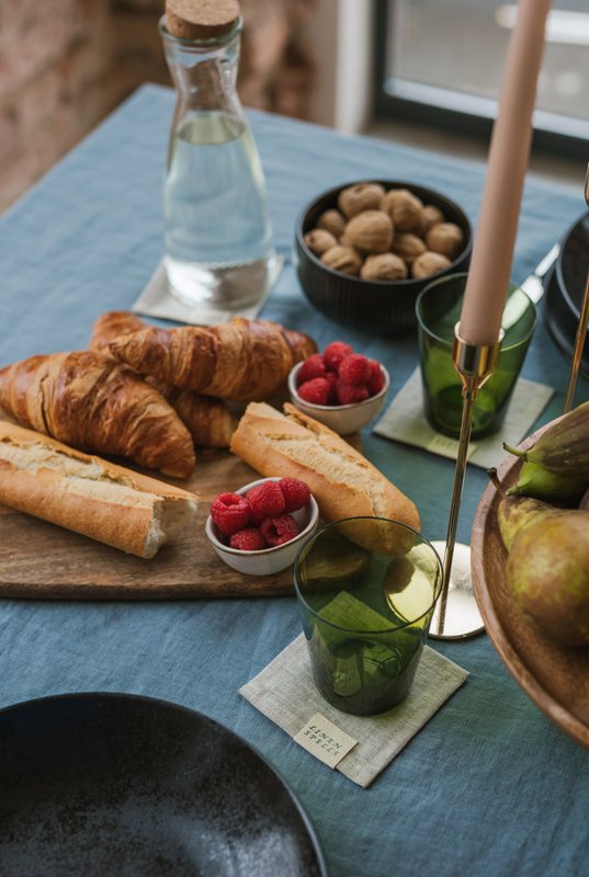 Dark Grey linen tablecloth