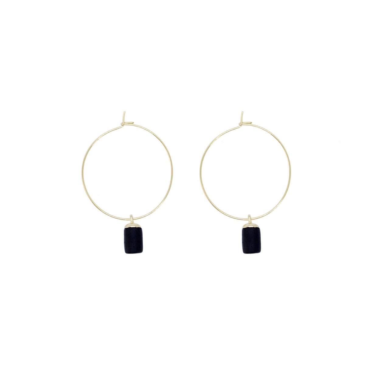 Pendientes de aro de oro - Charm de peso diminuto