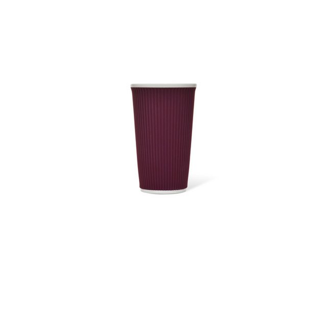 Tasse en porcelaine LAP 450ml avec silicone. grip nervuré Beed Rouge