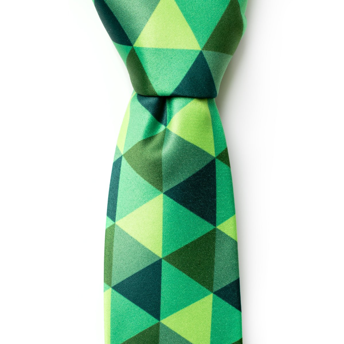 Cravate verte losange | Polyester recyclé GRS