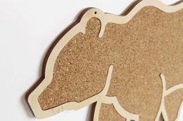Kurkbord, Corkboard Bear Shape, Wall Decor Bear