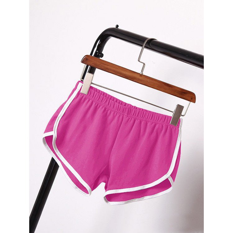 Women's sports shorts, home casual solid-color fashionable yoga beach pants, candy-colored hot pants
