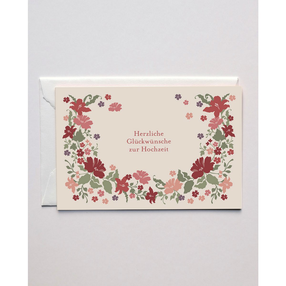 Hochzeitskarte Blütenkranz