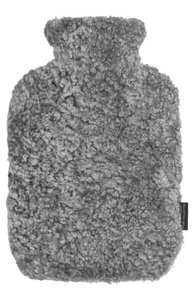 Warm water bottle sheepskin_Charcoal grey silver