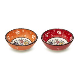 Lot de 2 bols décoratifs en céramique - 15 cm faits à la main