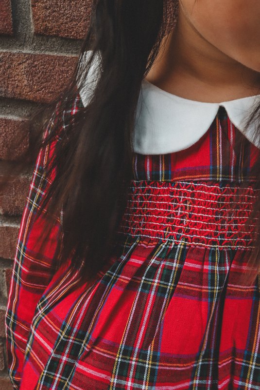 Merry Plaid Christmas Dress + pandebånd