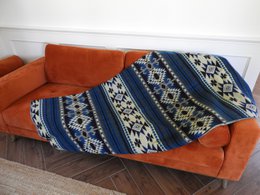 Ecuadoriansk alpaca tæppe | indfødt tæppe | Cotopaxi blå