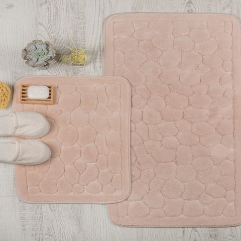 Stone Zweiteiliges Badematten-Set aus Baumwolle